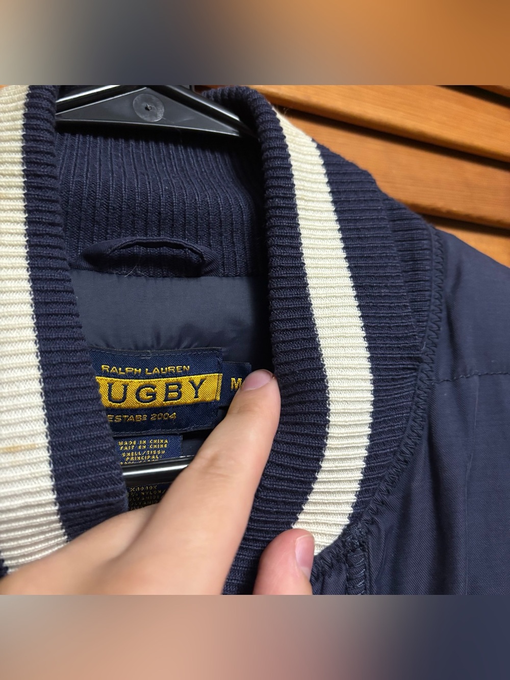 Vintage Rugby Ralph Lauren 2004 Down Puffer Varsity Jacket Crest Mens Medium - Picture 8 of 10